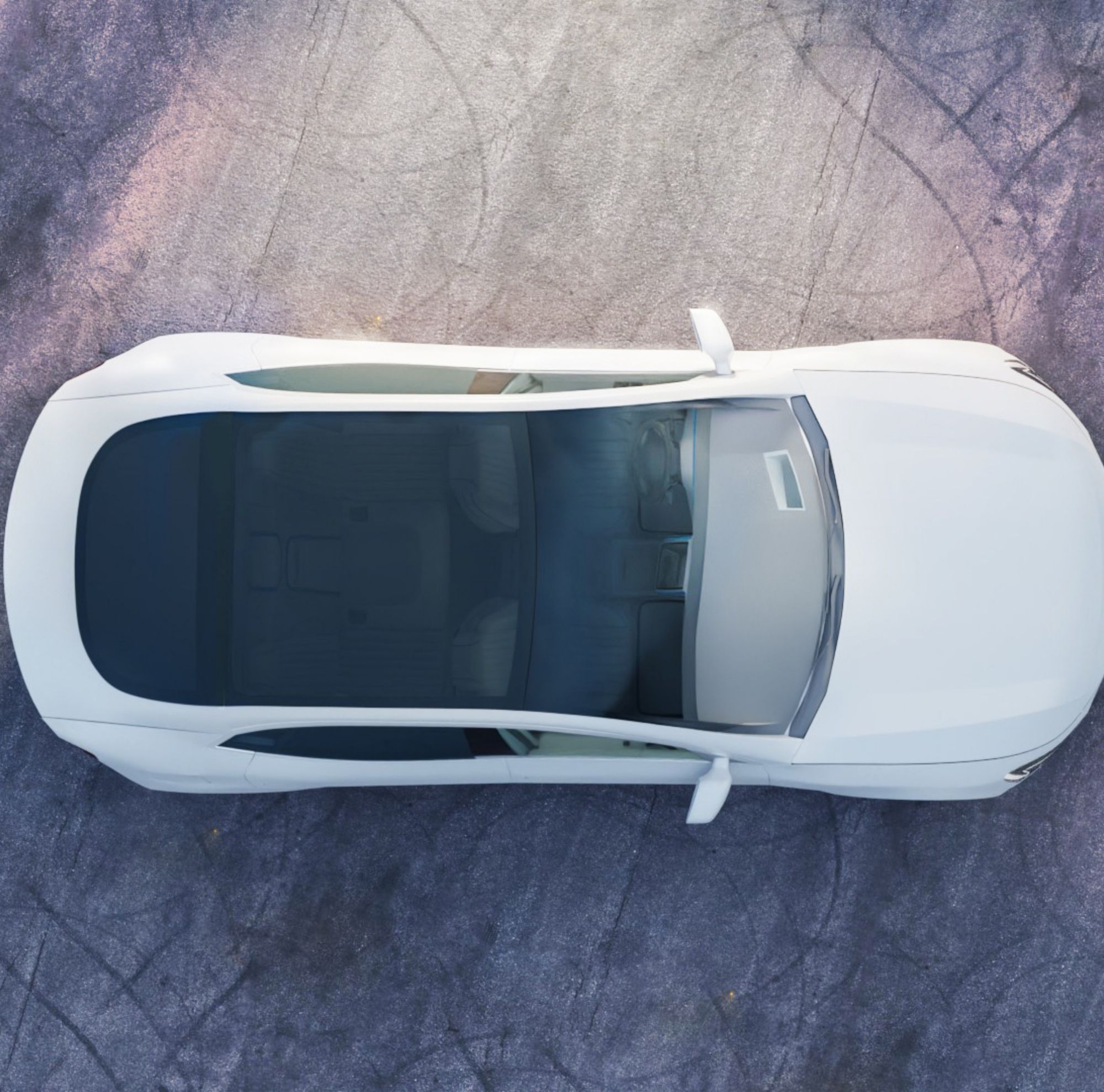 Top view of car with sunroof 